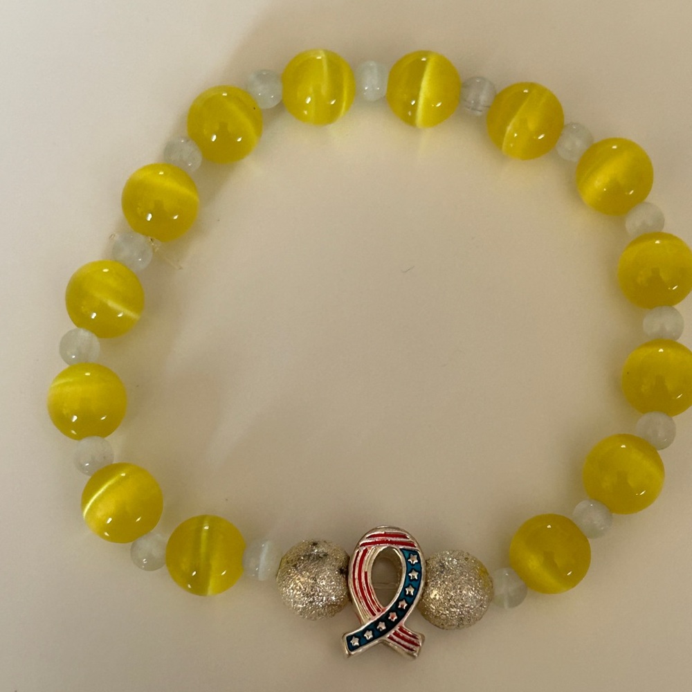 Support Our Troops Ribbon Awareness Bracelet Stretch.
